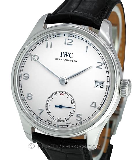 iwc portugieser handaufzug|IWC Portugieser 8 Tage Handaufzug Black Dial Edelstahl.